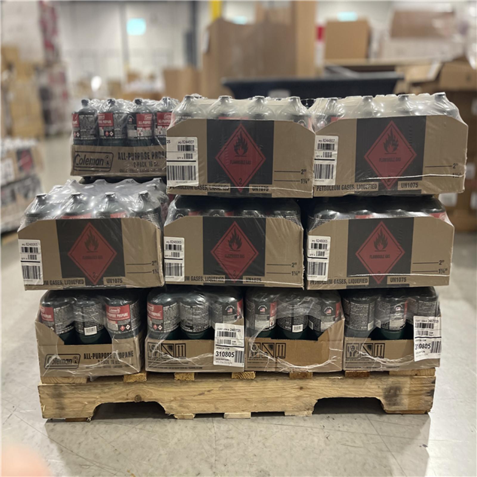 DALLAS LOCATION- NEW! Coleman Propane Fuel Tanks 16 oz. Pallet (324 Units)