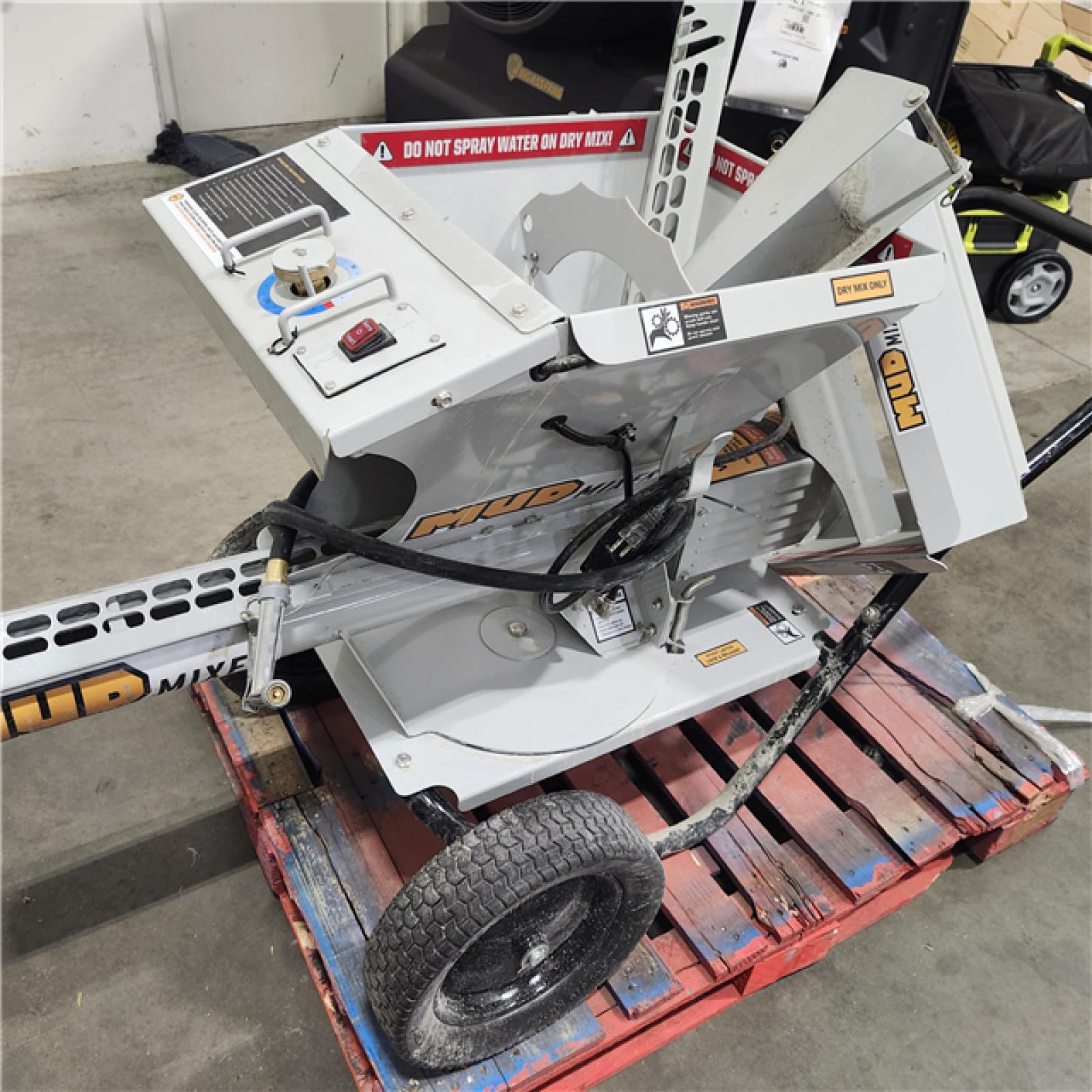 Dallas Location - As-Is MUDMIXER Feed Portable Electric Concrete, Cement and Mortar Mixer