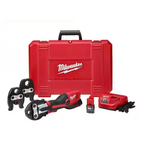 NEW! - Milwaukee M12 12-Volt Lithium-Ion Force Logic Cordless Press Tool Kit (3 Jaws Included) with Two 1.5 Ah Battery and Hard Case