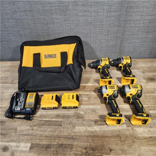 HOUSTON LOCATION - AS-IS DeWalt 20V MAX ATOMIC Cordless Brushless 4-Tool Combo Kit