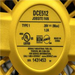 AS-IS DEWALT 20V MAX Jobsite Fan (Tool Only)