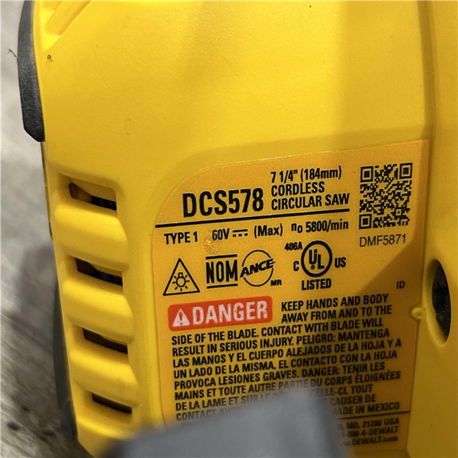 AS-IS DEWALT FLEXVOLT 60V MAX Cordless Brushless 7-1/4 in. Circular Saw with Brake (Tool Only)