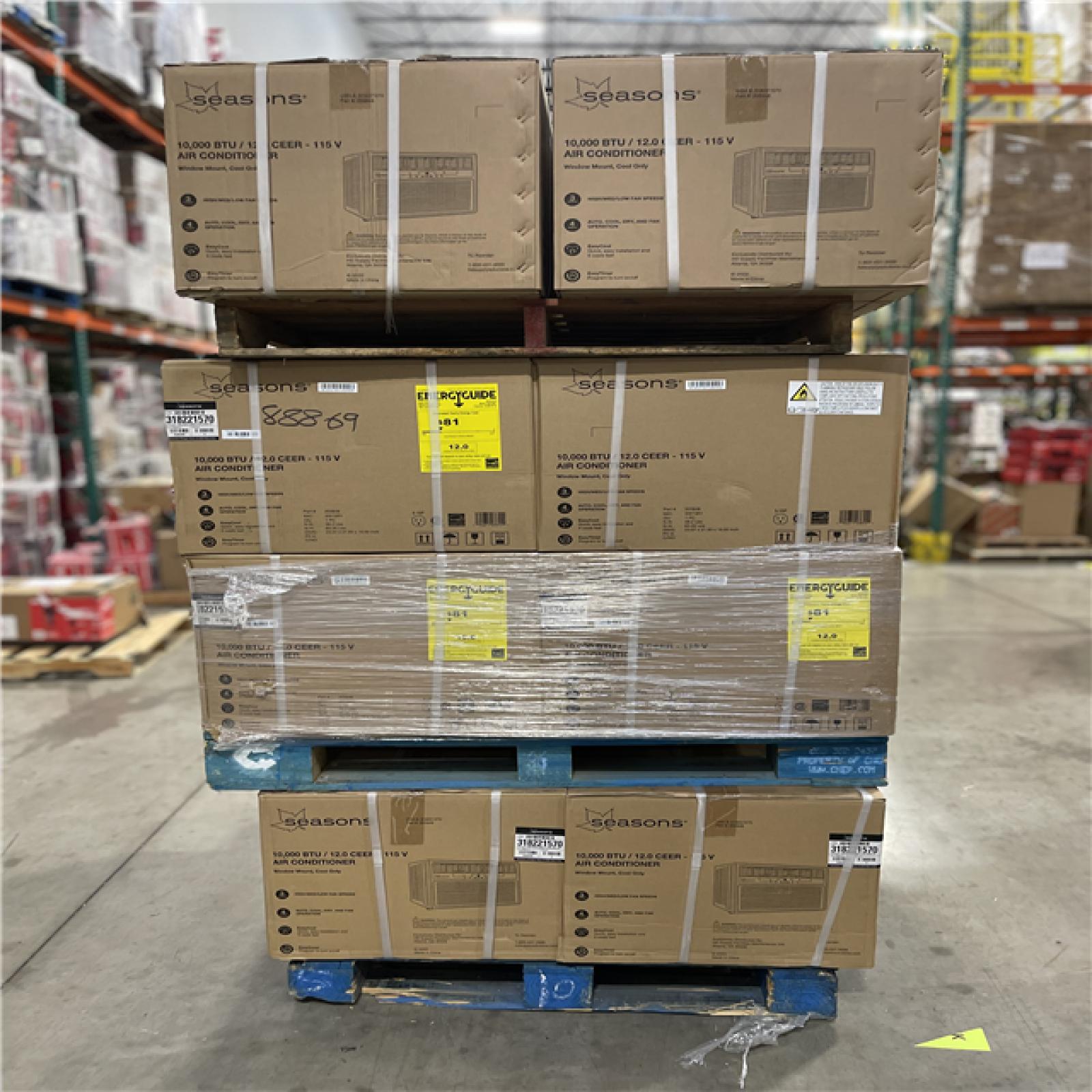 DALLAS LOCATION- SEASONS 10 000 BTU AIR CONDITIONER PALLET-(16 UNITS)
