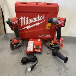AS-IS - MILWAUKEE FUEL 18V Lithium-Ion Brushless Cordless Hammer Drill and Impact Driver Combo Kit