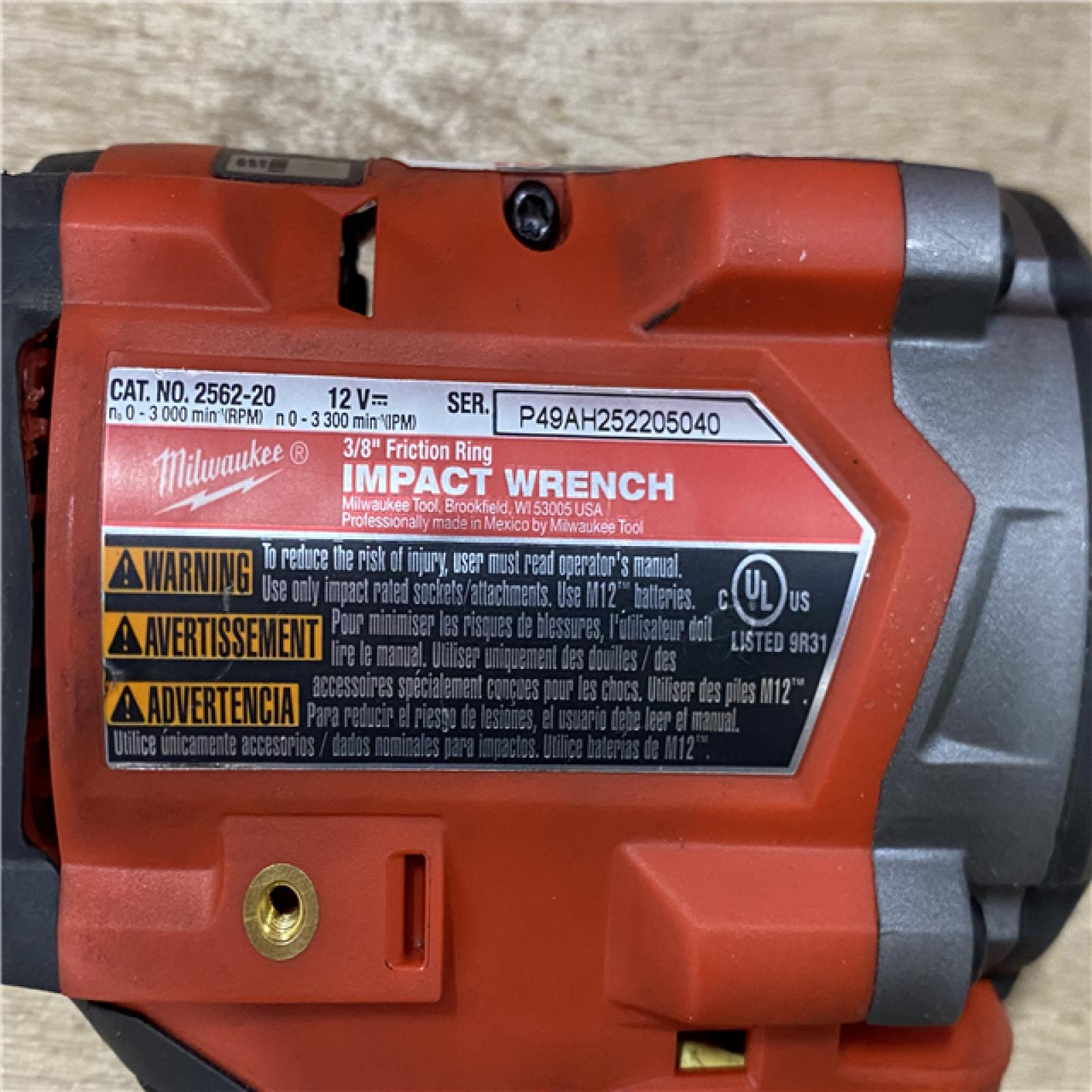 AS-IS Milwaukee FUEL 12V Li-Ion Brushless Cordless Stubby 3/8 in. Impact Wrench Kit