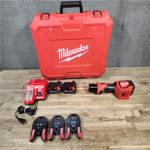 HOUSTON LOCATION - AS-IS Milwaukee M18 18V Lithium-Ion Cordless Short Throw Press Tool Kit
