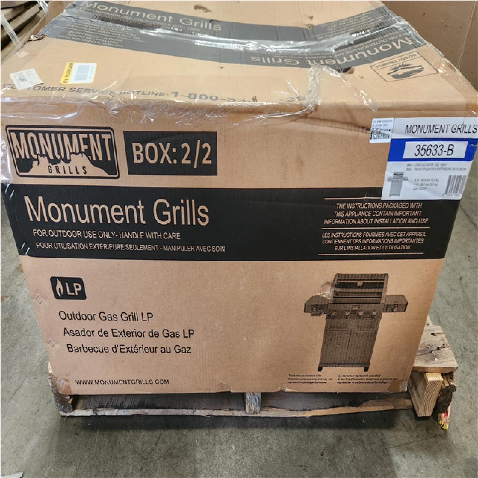 Phoenix LIKE NEW Monument Grills 4-Burner Propane Gas Grill in Stainless with Clear View Lid, LED Controls, Side and Sear Burners