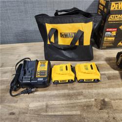 HOUSTON LOCATION - AS-IS Dewalt DCK225D2 20V MAX ATOMIC Brushless Compact Lithium-Ion 1/2 in. Cordless Drill Driver and 1/4 in. Impact Driver Combo Kit with 2 Batteries 2 Ah