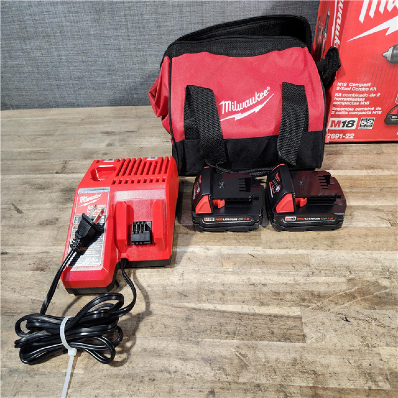 HOUSTON LOCATION - AS-IS Milwaukee M18 Brushed Cordless (2-Tool) Drill/Driver and Impact Driver Kit