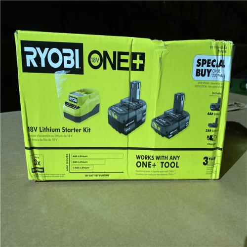 NEW! - RYOBI  ONE + 18V LITHIUM STARTER KIT