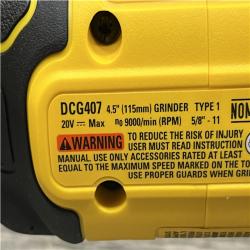AS-IS DEWALT 20-Volt MAX Cordless Brushless 4-1/2 in. Angle Grinder with Slide Switch (Tool Only)