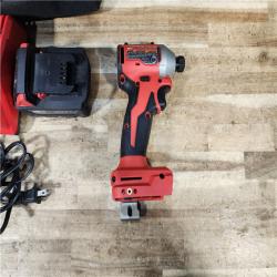 HOUSTON LOCATION - AS - IS Milwaukee 18-Volt Lithium-Ion Compact Brushless Cordless 1/4 in. Impact Driver Kit