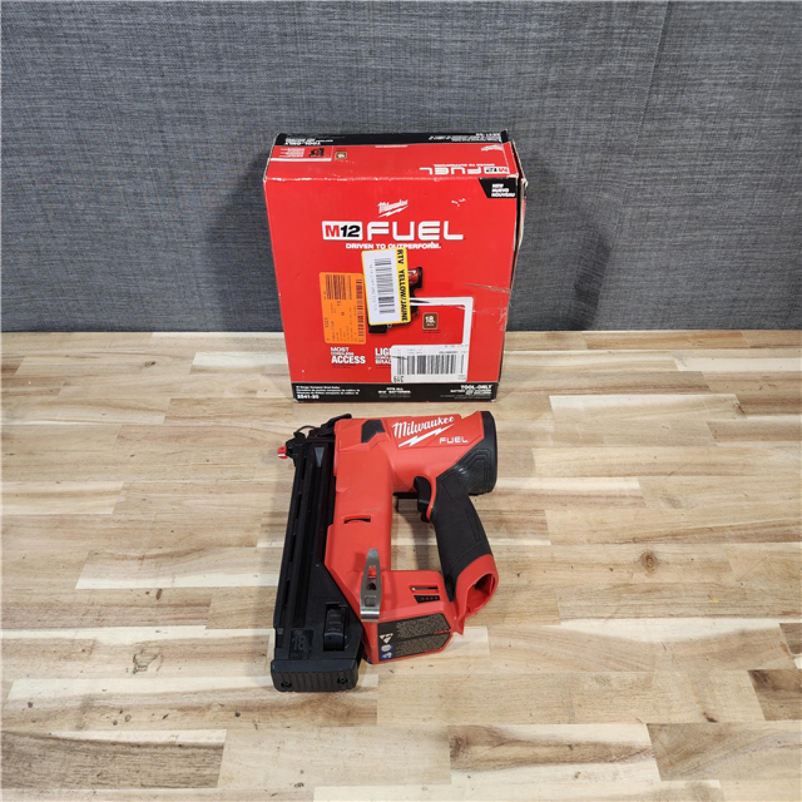 HOUSTON LOCATION - AS-IS Milwaukee  FUEL 12-Volt Lithium-Ion Brushless Cordless 18-Gauge 1-1/2 in. Compact Brad Nailer (Tool Only)