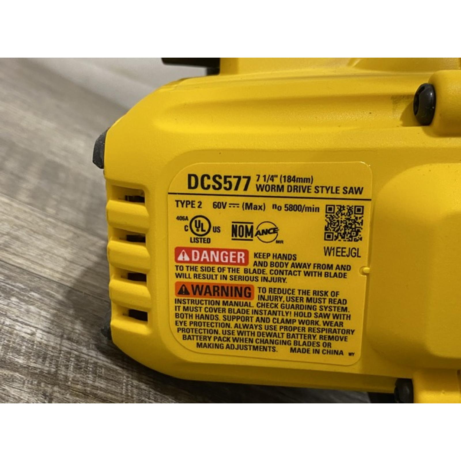AS-IS DEWALT FLEXVOLT 60V MAX Cordless Brushless 7-1/4 in. Wormdrive Style Circular Saw (Tool Only)