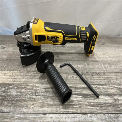 AS-IS DEWALT 20V MAX XR Cordless Brushless 4.5 in. Slide Switch Small Angle Grinder with Kickback Brake (Tool Only)