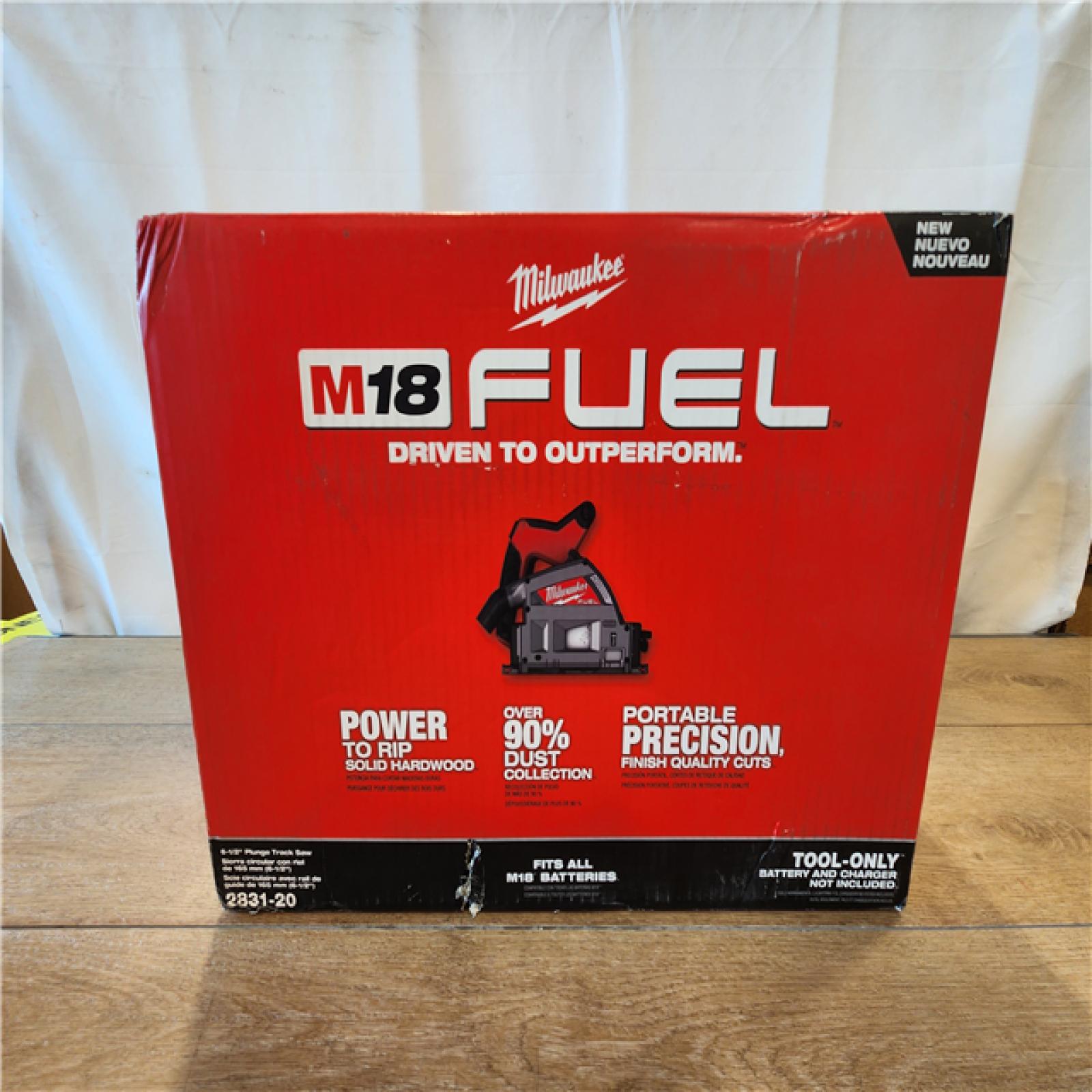 AS-IS- Milwaukee FUEL 18V Lithium-Ion Cordless Brushless 6-1/2 in. Plunge Cut Track Saw (Tool-Only)