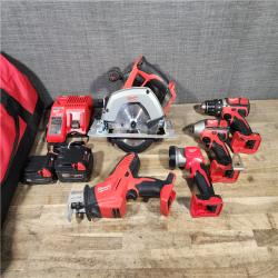 HOUSTON LOCATION - AS-IS Milwaukee 5 Tool Combo Kit W/ (2) Battery & Charger
