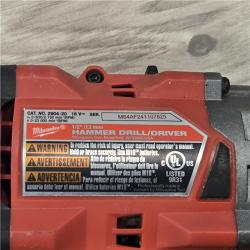 AS-IS Milwaukee 2904-22 Hammer Drill Driver Kit with Batteries  Charger & Tool Case  Red