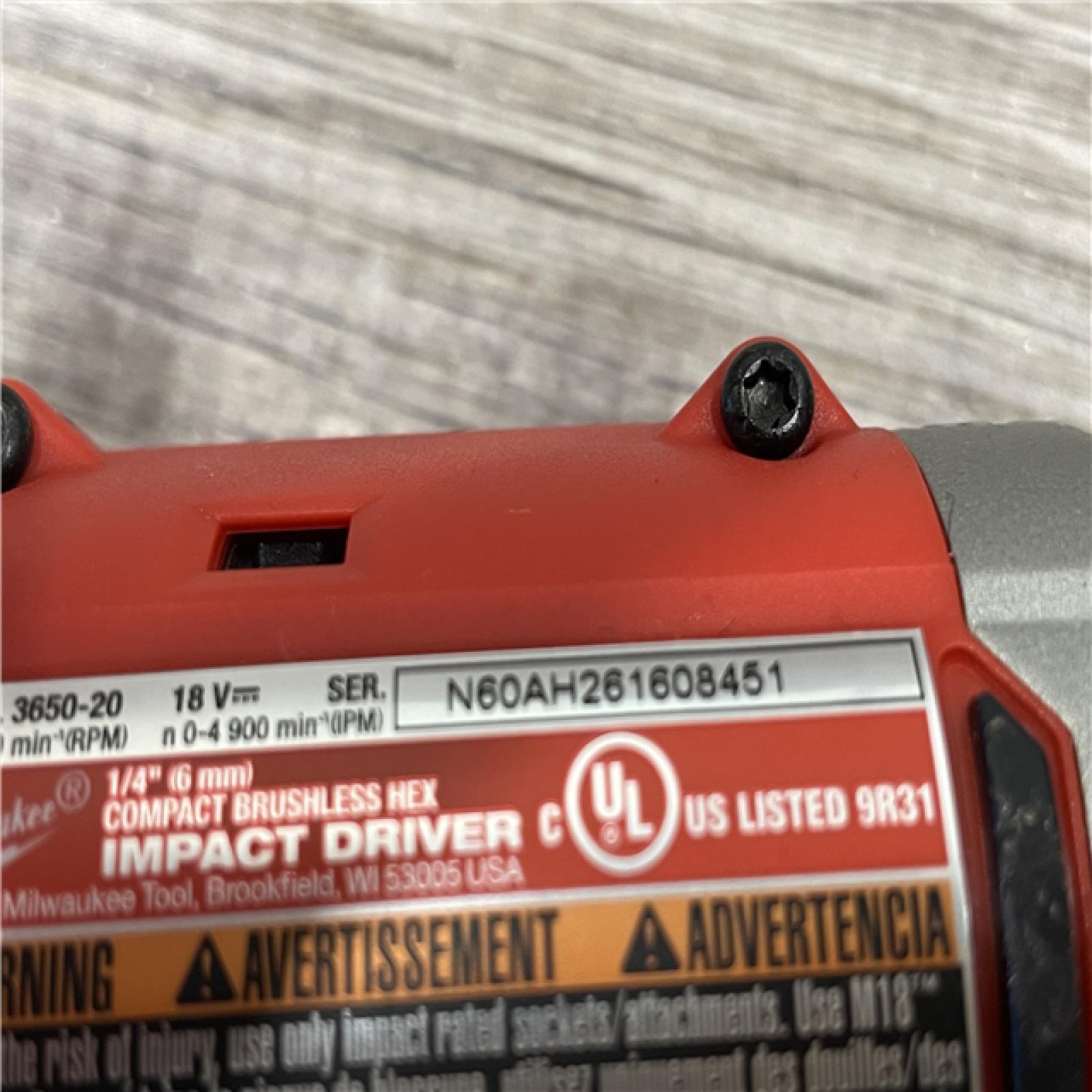 AS-IS Milwaukee 18-Volt Lithium-Ion Compact Brushless Cordless 1/4 in. Impact Driver Kit