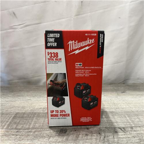 NEW - Milwaukee 18-Volt Lithium-Ion XC Extended Capacity 5.0 Ah Battery Pack (2-Pack)