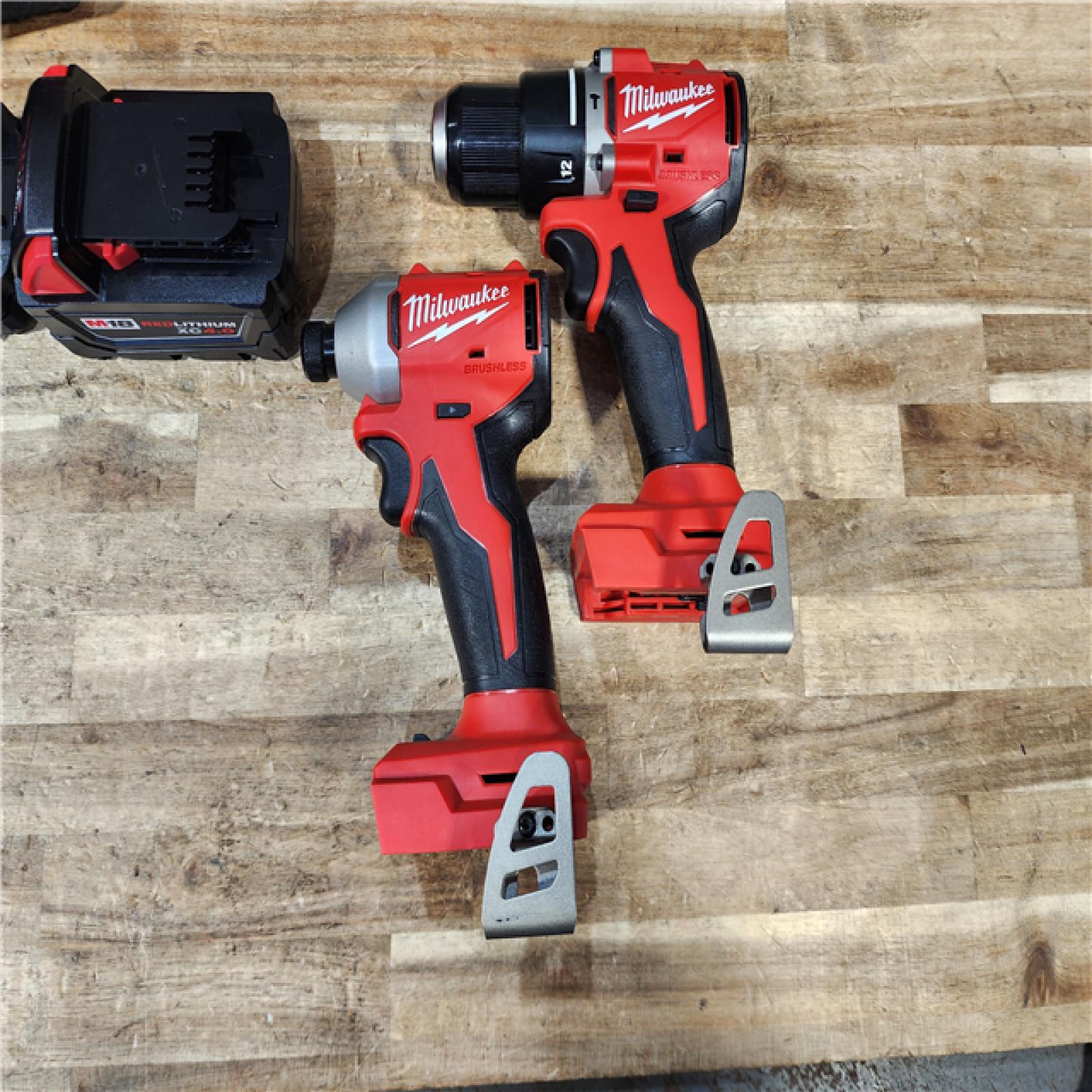 HOUSTON LOCATION - AS - IS Milwaukee 18-Volt Lithium-Ion Brushless Cordless Compact Hammer Drill/Impact Combo Kit