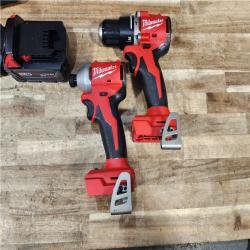 HOUSTON LOCATION - AS - IS Milwaukee 18-Volt Lithium-Ion Brushless Cordless Compact Hammer Drill/Impact Combo Kit