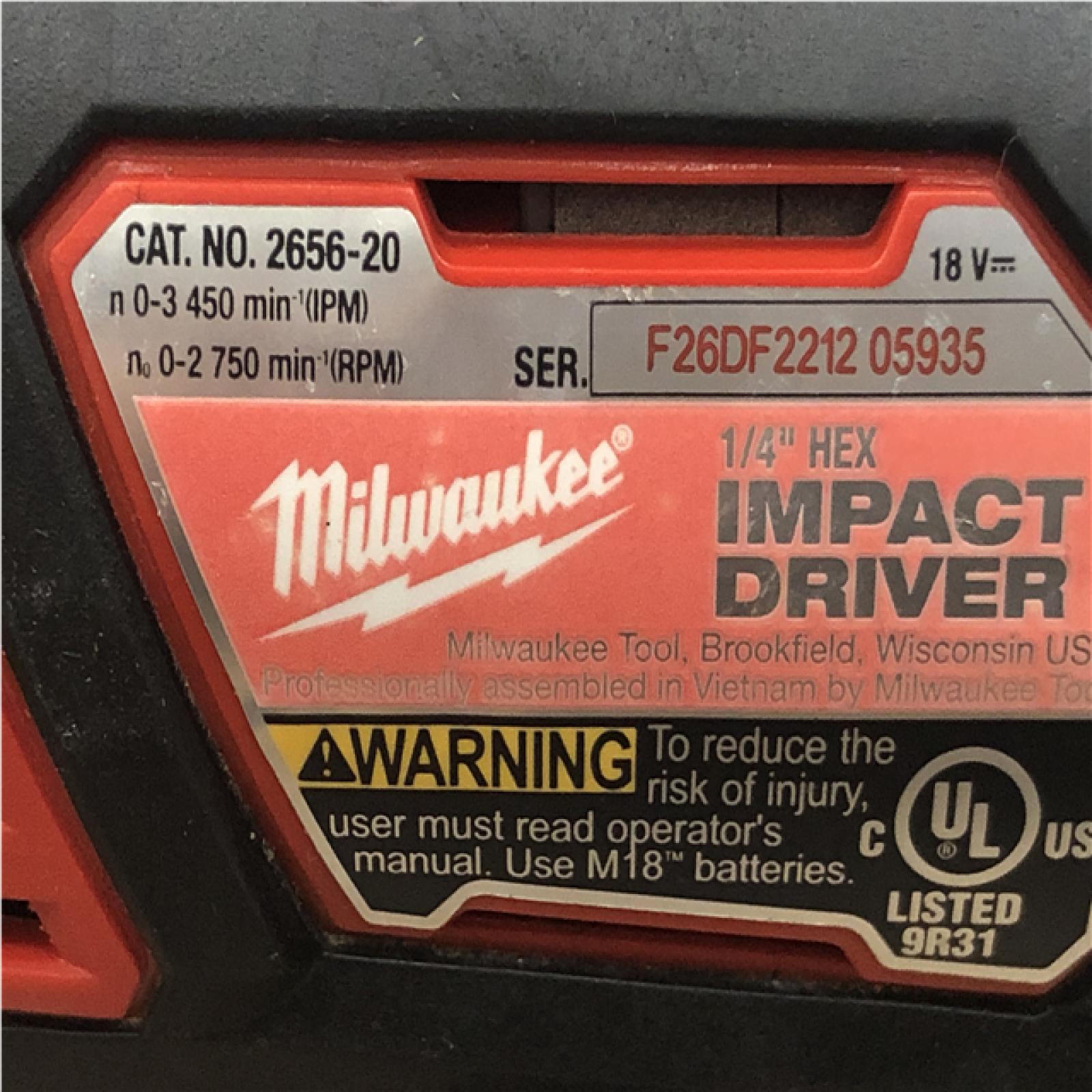 AS-IS Milwaukee 18V Lithium-Ion Cordless 1/4 in. Hex Impact Driver (Tool-Only)