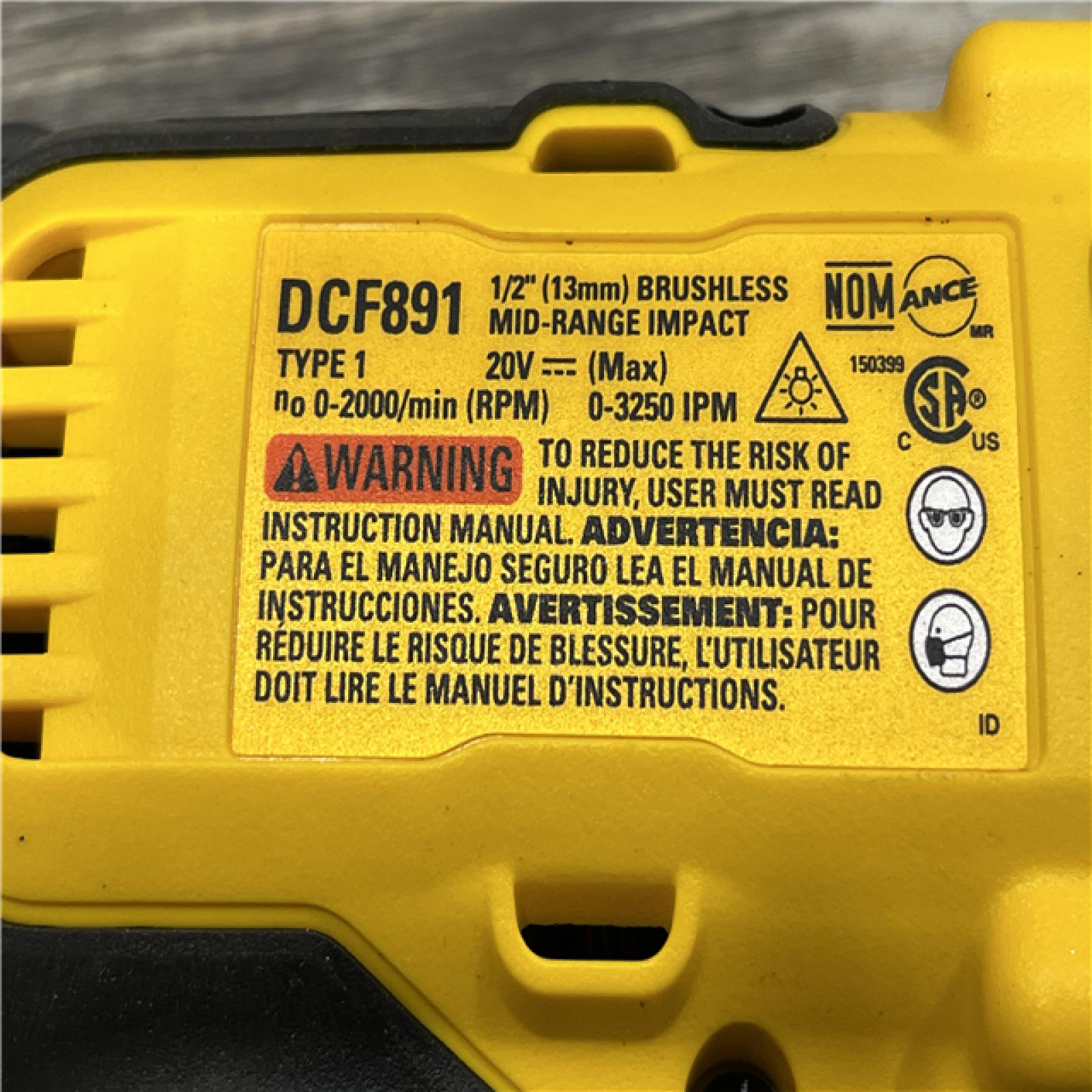 AS-IS DEWALT 20V MAX XR Cordless 1/2 in. Impact Wrench (Tool Only)