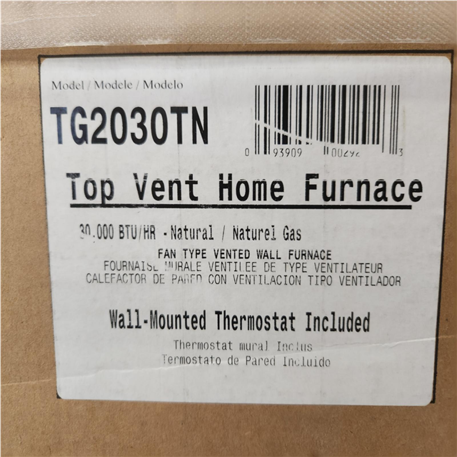 Phoenix NEW TG2030TN 82% AFUE Top Vent Gas Wall Furnace.