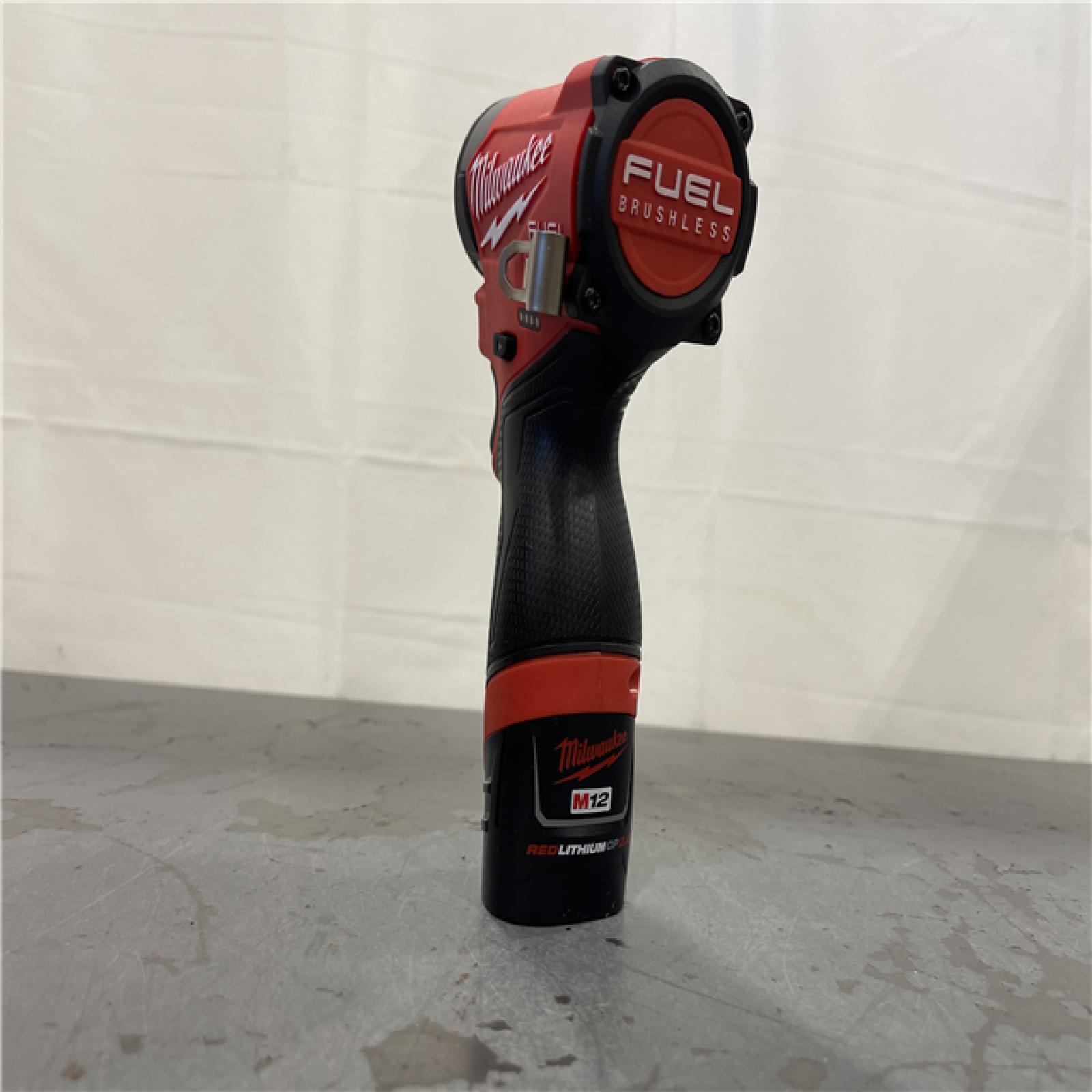 AS-IS - Milwaukee M12 FUEL 12V Lithium-Ion Brushless Cordless 1/4 in. Hex Impact Driver Kit