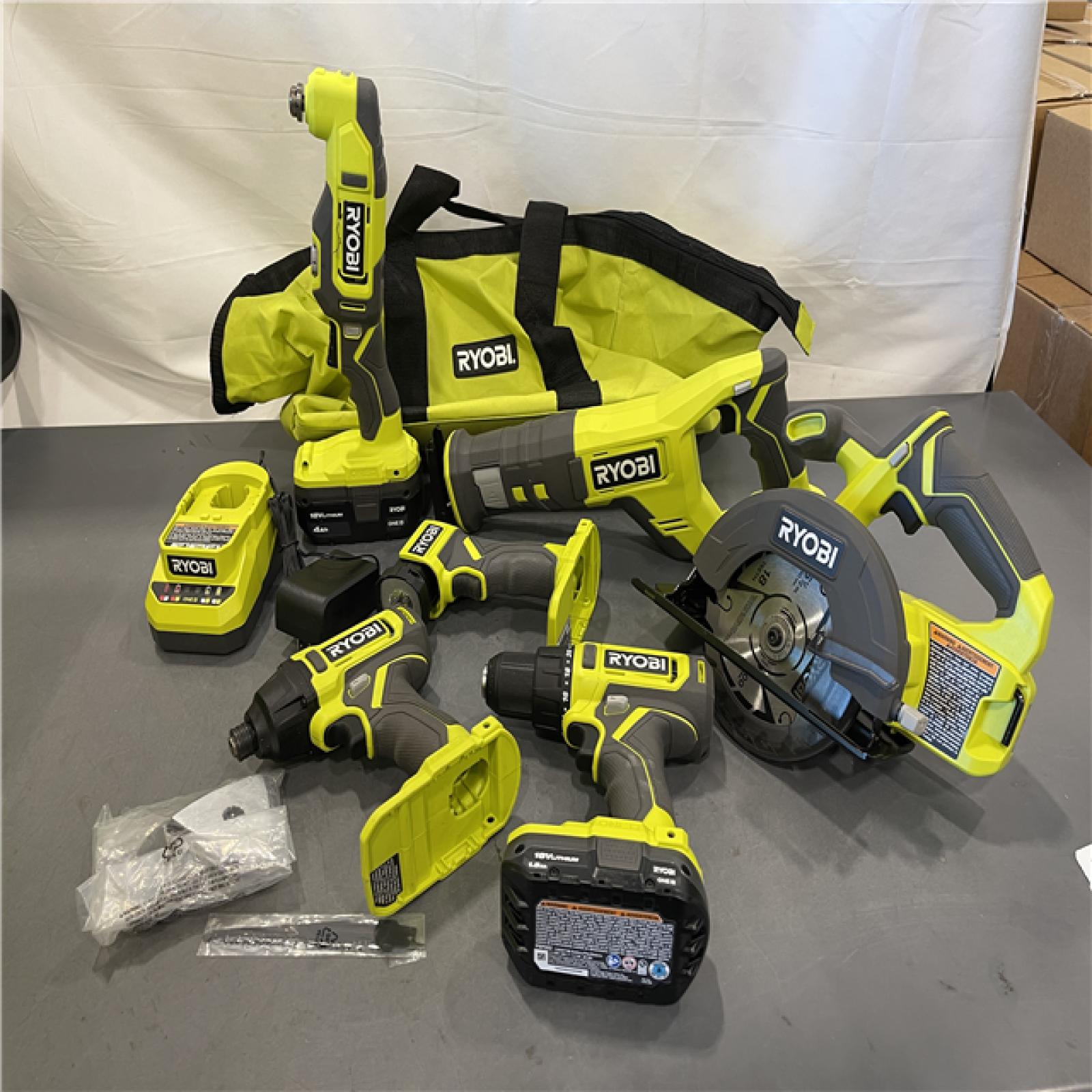 AS-IS - RYOBI ONE+ 18V Cordless 6-Tool Combo Kit