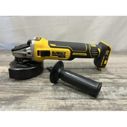 AS-IS DEWALT 20V MAX XR Cordless Brushless 4.5 in. Slide Switch Small Angle Grinder with Kickback Brake (Tool Only)