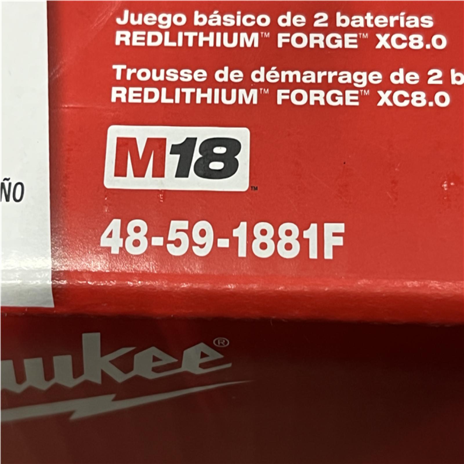 NEW - Milwaukee 18-Volt Lithium-Ion REDLITHIUM FORGE Starter Kit with (2) 8. 0Ah Battery and Rapid Charger