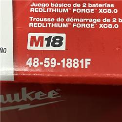 NEW - Milwaukee 18-Volt Lithium-Ion REDLITHIUM FORGE Starter Kit with (2) 8. 0Ah Battery and Rapid Charger