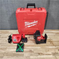 HOUSTON LOCATION - AS-IS Milwaukee 12-Volt Lithium-Ion Cordless Green 250 ft. 3-Plane Laser Level Kit