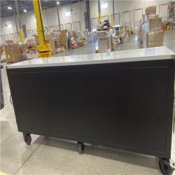 DALLAS LOCATION - Tool Storage 84 in. W x 24 in. D Heavy Duty Mobile Workbench Tool Chest with Stainless Steel Work Top in Matte Black