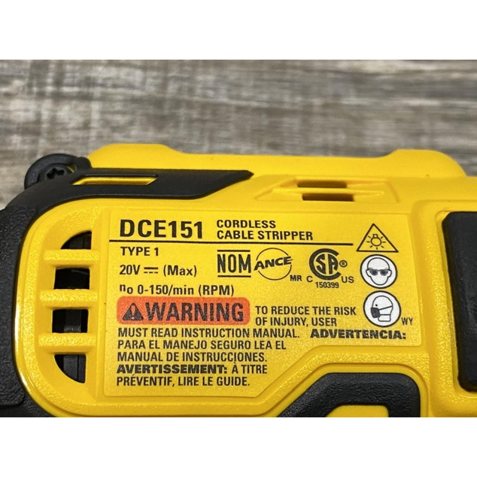 LIKE NEW - DEWALT 20-Volt MAX XR Brushless Lithium-Ion Cordless Cable Stripper (Tool Only)