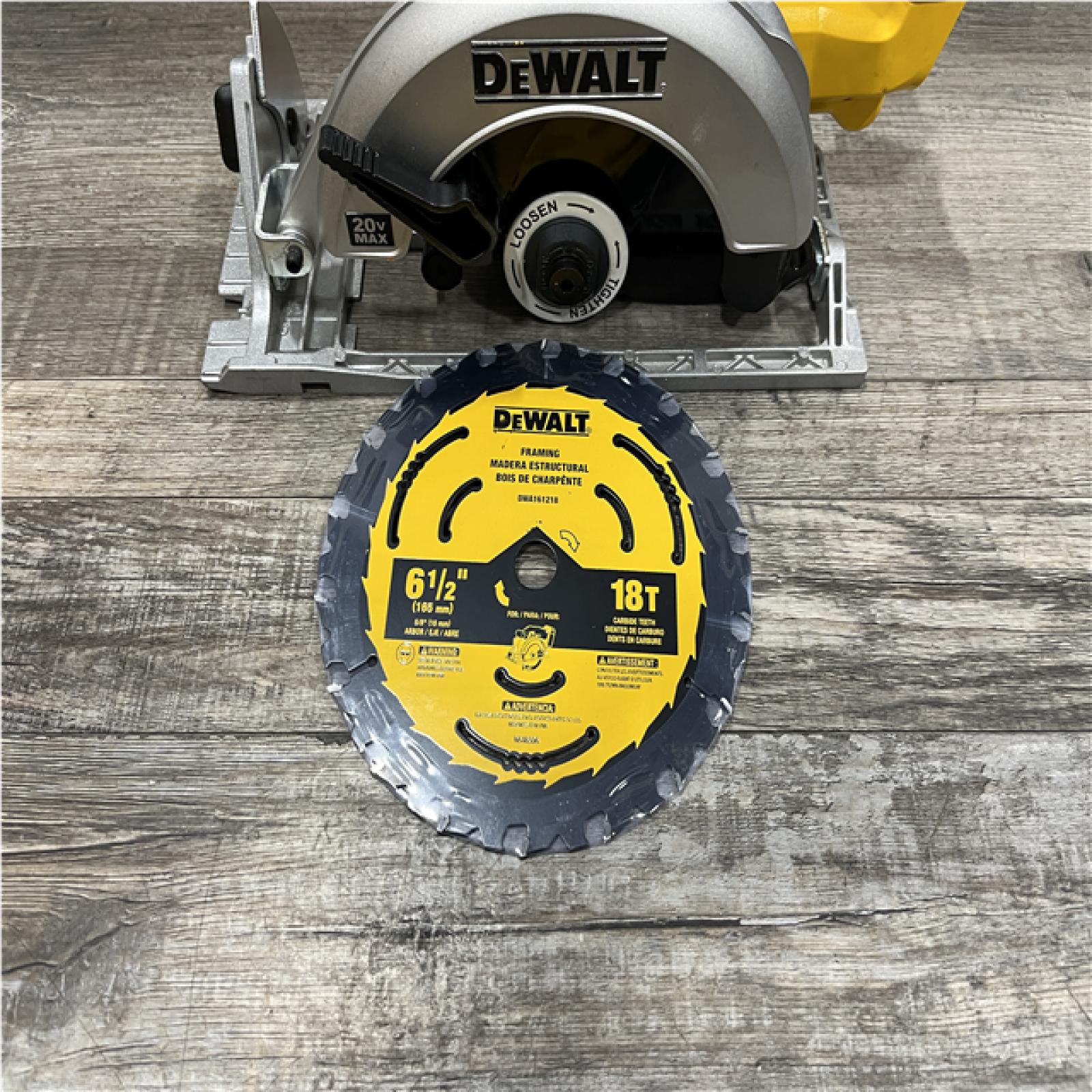 AS-IS DEWALT 20-Volt MAX Lithium-Ion Cordless 6-1/2 in. Circular Saw (Tool-Only)