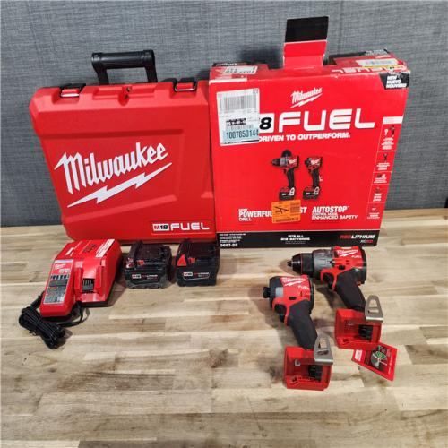 HOUSTON LOCATION - AS-IS MILWAUKEE M18 FUEL 18V Lithium-Ion Brushless Cordless Hammer Drill and Impact Driver Combo Kit (2-Tool) with 2 Batteries