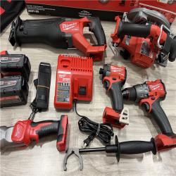 LIKE NEW Milwaukee M18 FUEL 18V Lithium-Ion Brushless Cordless Combo Kit (5-Tool) with Two 5.0 Ah Batteries  1 Charger 1 Tool Bag