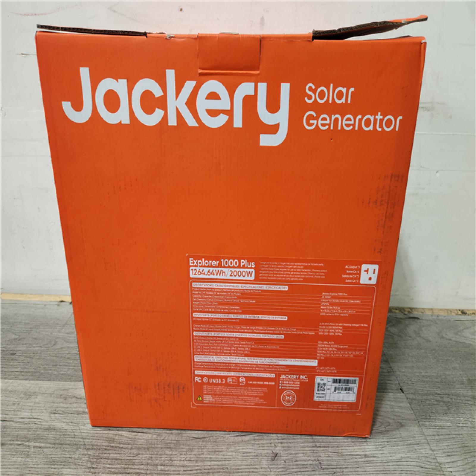 Phoenix Location NEW Jackery Solar Generator Explorer 1000 Plus 1264.64Wh/2000W Model No. JE-1000C