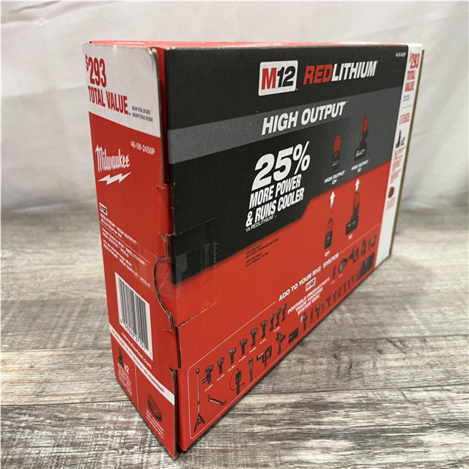 NEW - Milwaukee 12V Lithium-Ion XC High Output 5.0 Ah Battery Pack (2-Pack) Starter Kit with Charger