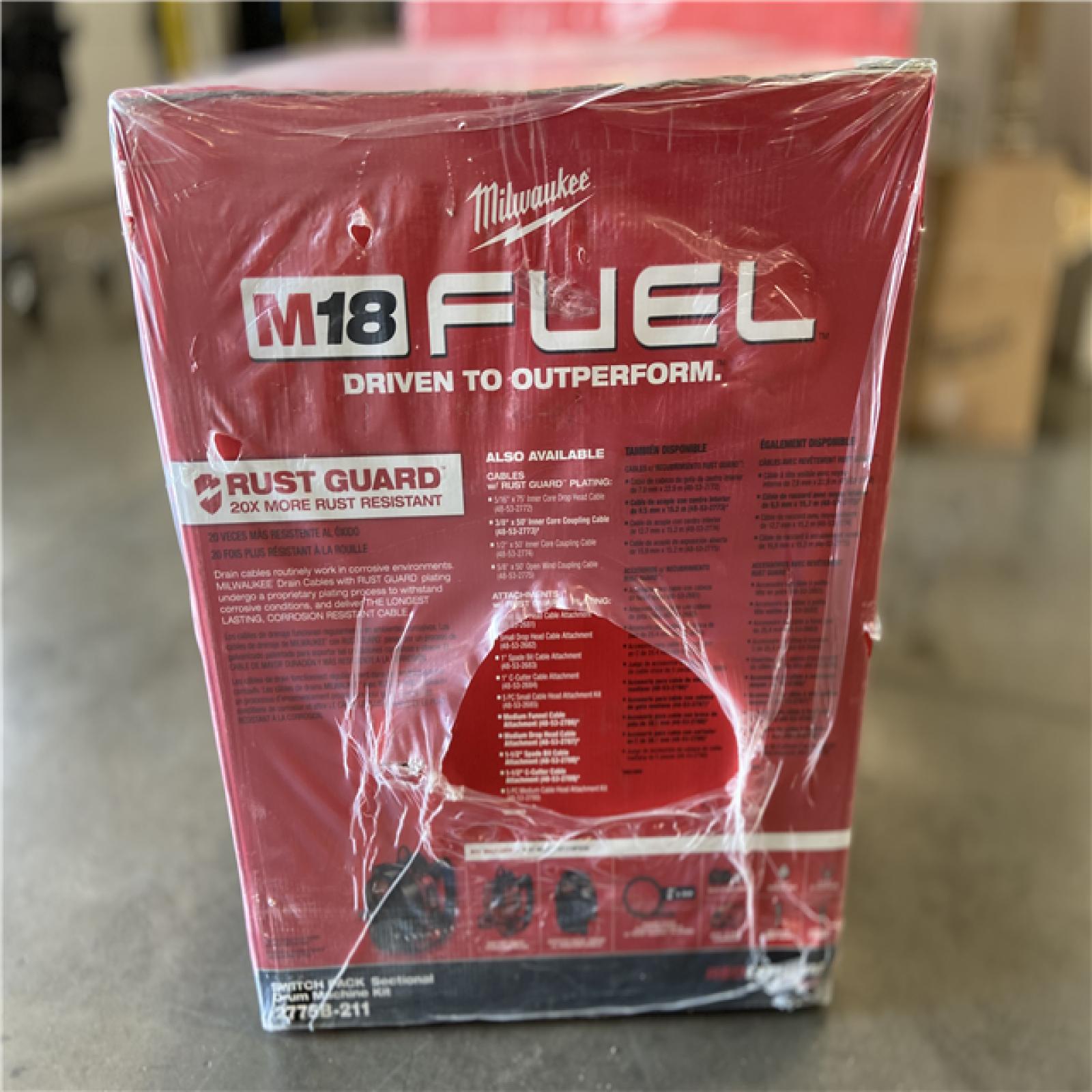 NEW! - Milwaukee M18 Fuel 18-Volt Lithium-Ion Brushless Cordless Drain Cleaning 3/8 in. Switch Pack Sectional Drum System Kit
