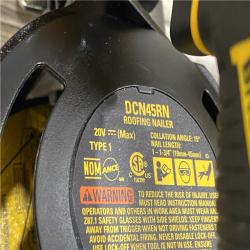 AS-IS DEWALT 20V MAX Lithium-Ion 15-Degree Electric Cordless Roofing Nailer Kit