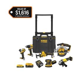 NEW -  DEWALT 20V Lithium-Ion Cordless 6-Tool Combo Kit with Rolling Toolbox