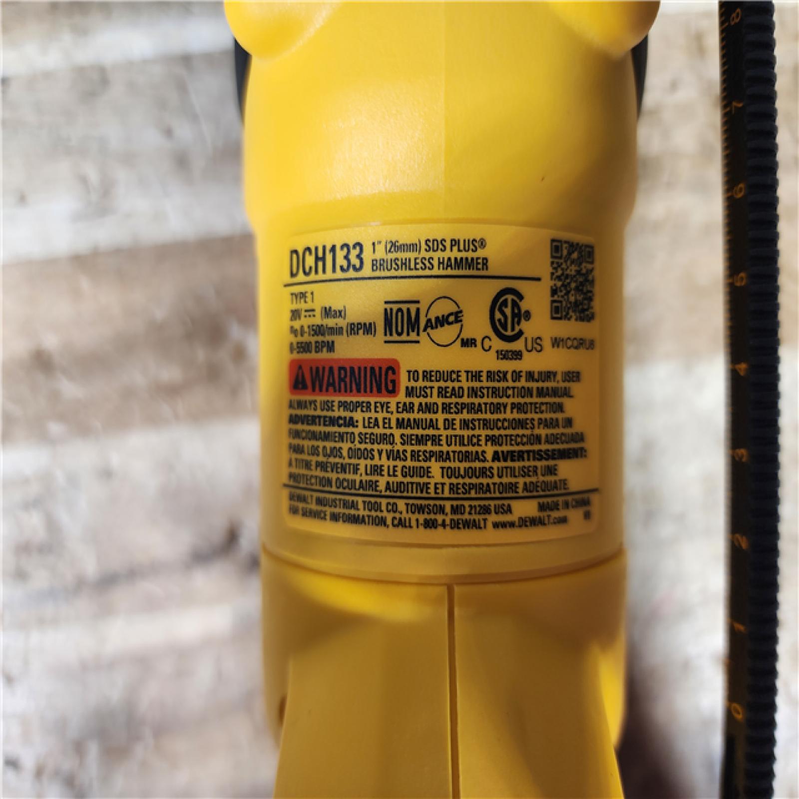 HOUSTON LOCATION - AS - IS DEWALT 20V MAX Cordless Brushless 1 in. SDS Plus D-Handle Concrete and Masonry Rotary Hammer (Tool Only)