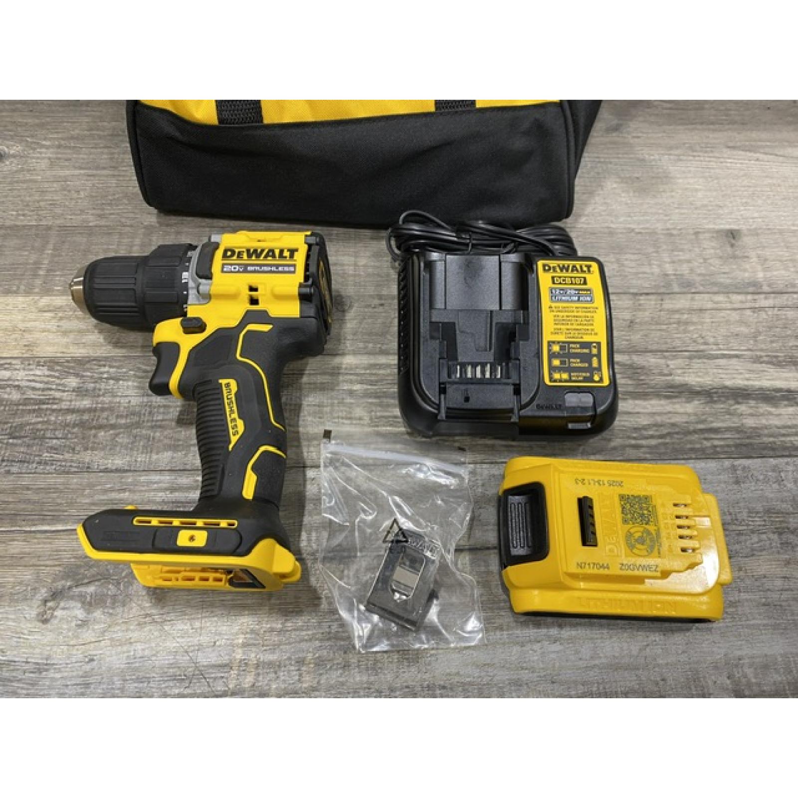 AS-IS DEWALT Atomic 20V Lithium-Ion Cordless Compact 1/2 in. Drill/Driver Kit