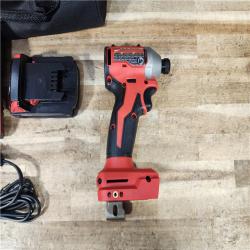 HOUSTON LOCATION - AS - IS Milwaukee 18-Volt Lithium-Ion Compact Brushless Cordless 1/4 in. Impact Driver Kit