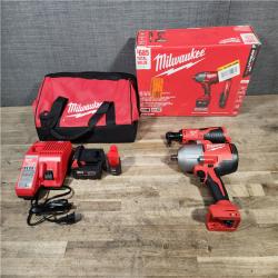 HOUSTON LOCATION - AS-IS Milwaukee 12/18V Lithium-Ion Cordless 3/8 in. Ratchet and 1/2 in. High Torque Impact Wrench with Friction Ring Combo Kit