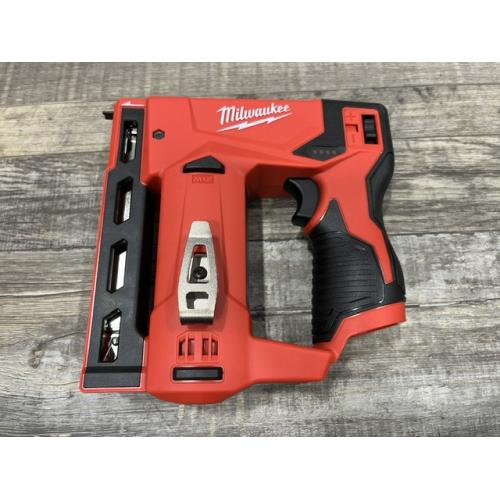 AS-IS Milwaukee 12-Volt Lithium-Ion Cordless 3/8 in. Crown Stapler (Tool-Only)
